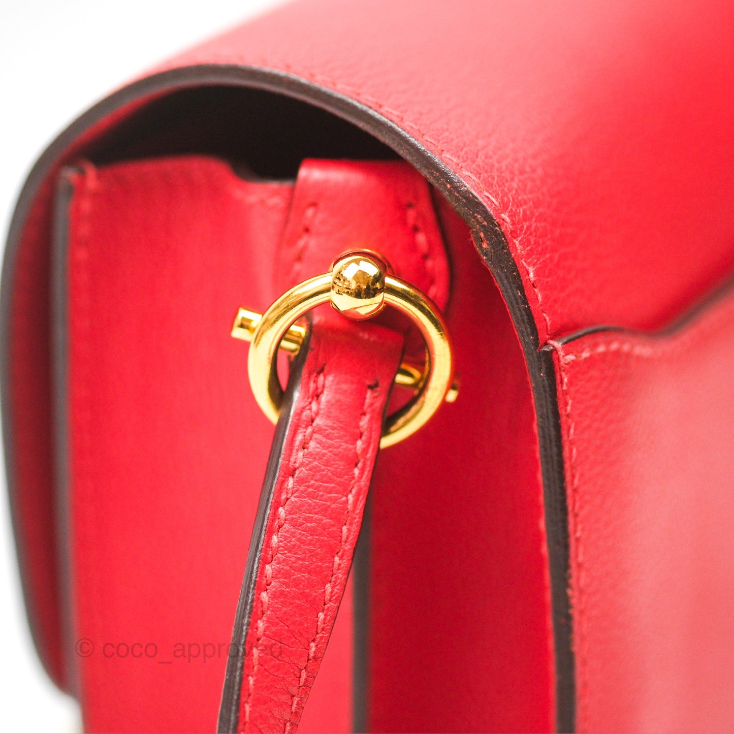 Hermès Roulis Mini 18 Rouge De Coeur Evercolor Permabrass Hardware