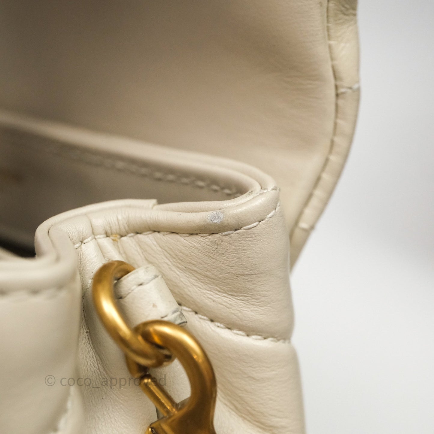 Saint Laurent Small Loulou Flap Bag Beige Calfskin Gold Hardware