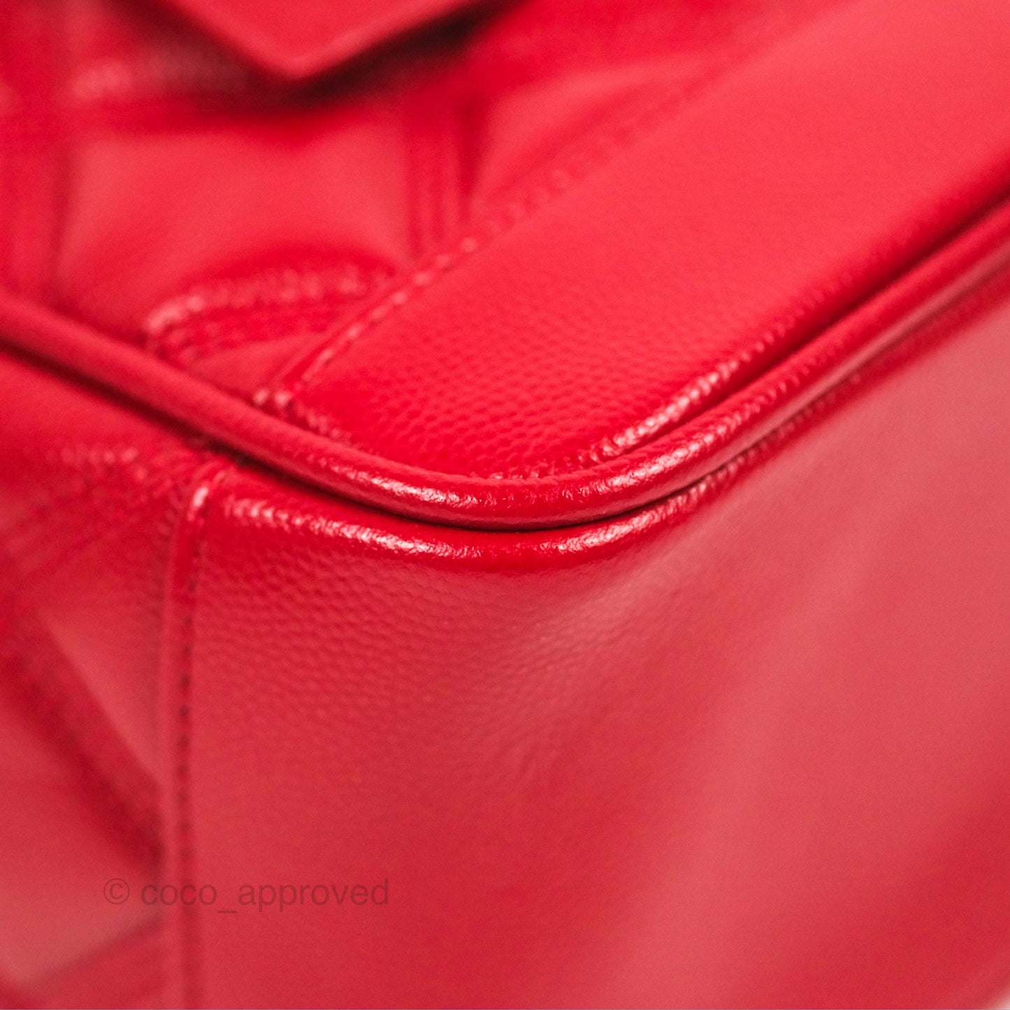 Saint Laurent 80's Vanity Bag Quilted Red Grained Calfskin