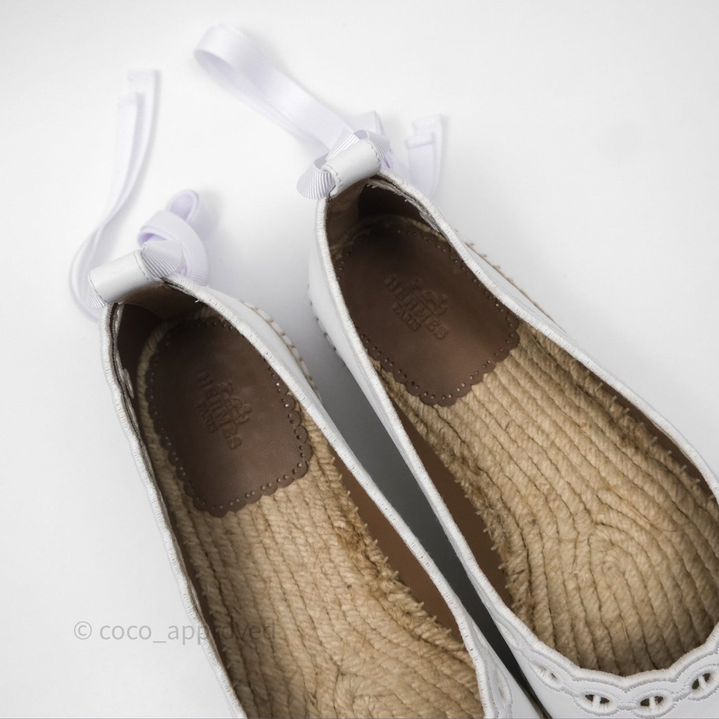 Hermès Guapa Espadrille Blanc Calfskin Size 37