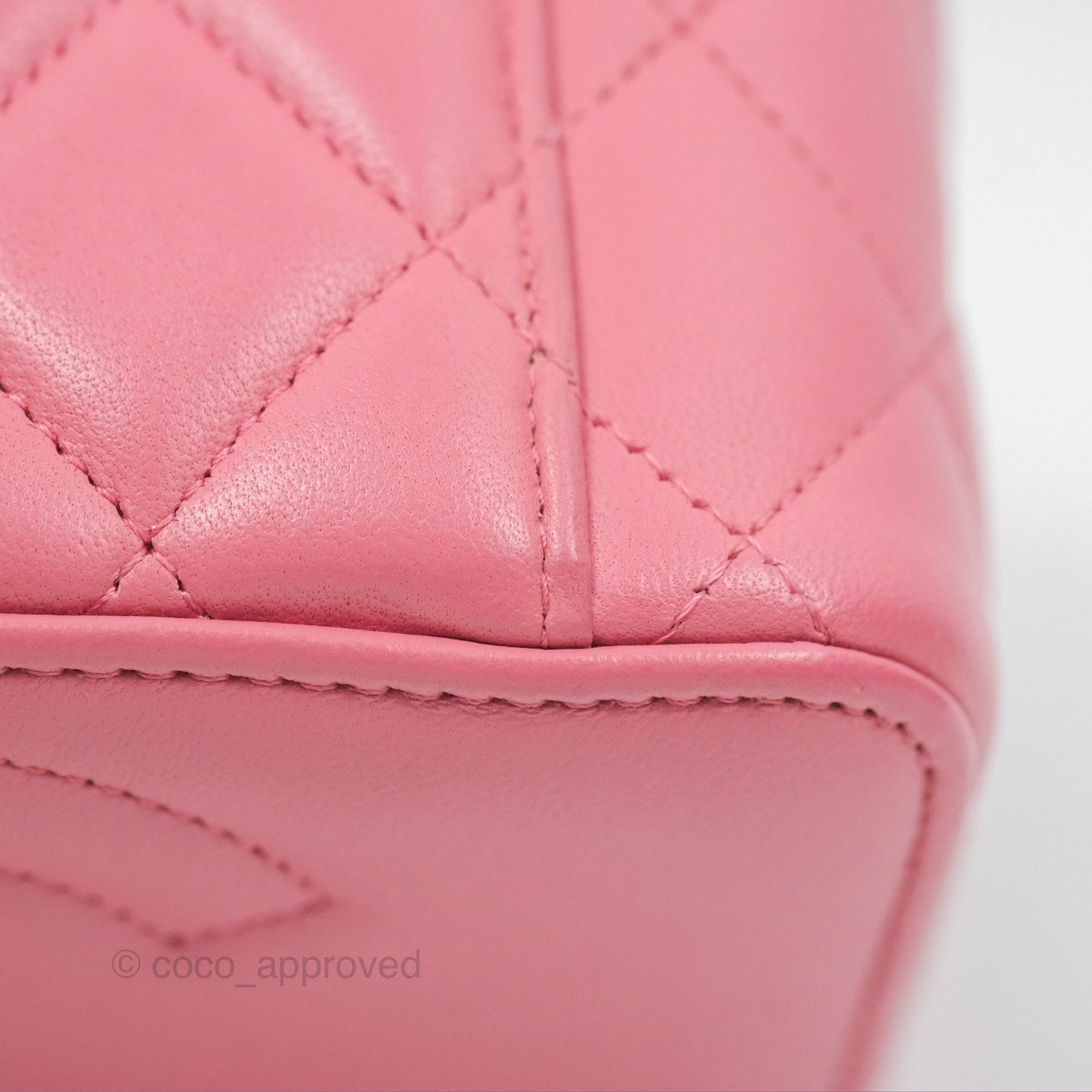 Chanel Vanity Rectangular Top Handle Pink Lambskin Gold Hardware