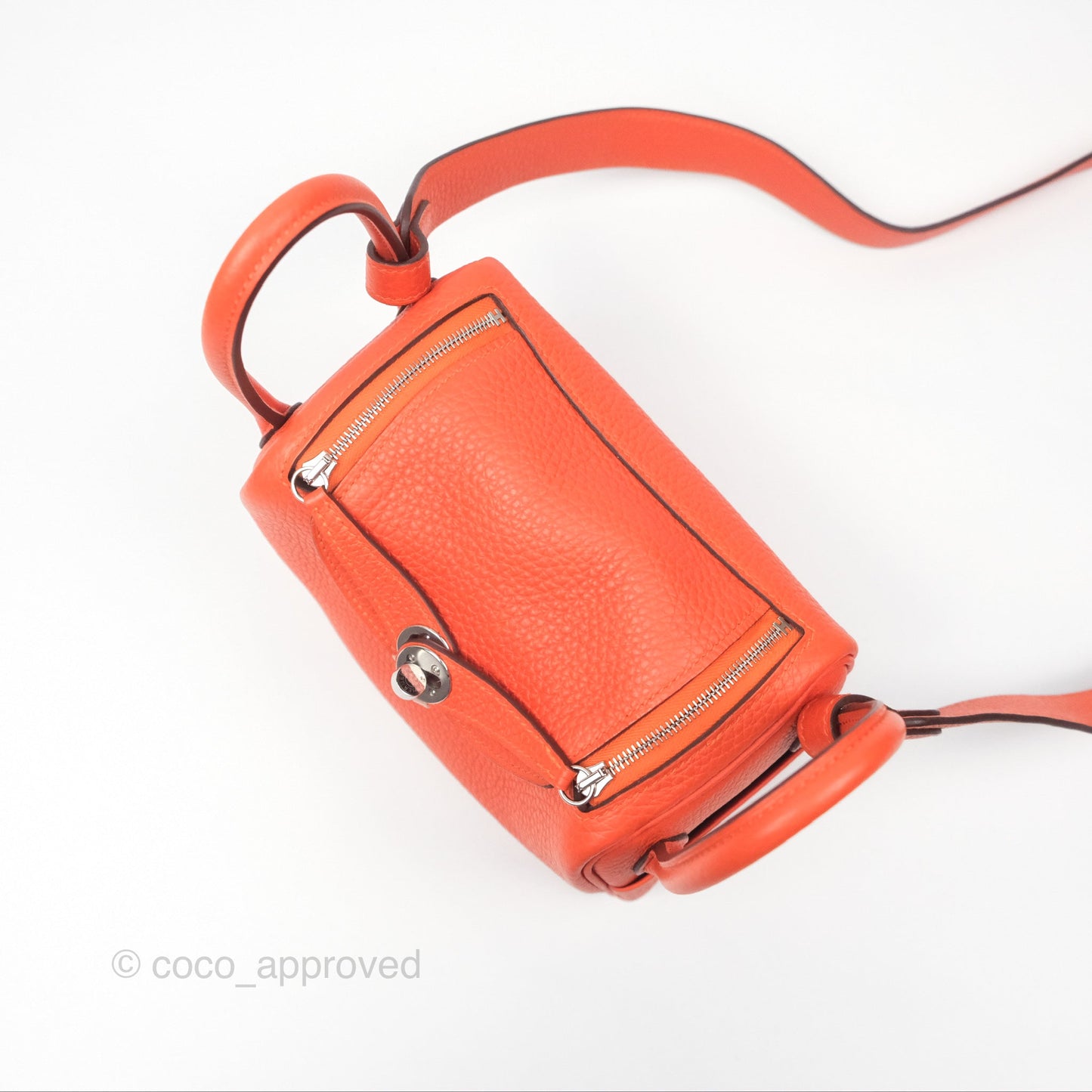Hermès Mini Lindy 20 Orange Poppy 8V Clemence Palladium Hardware