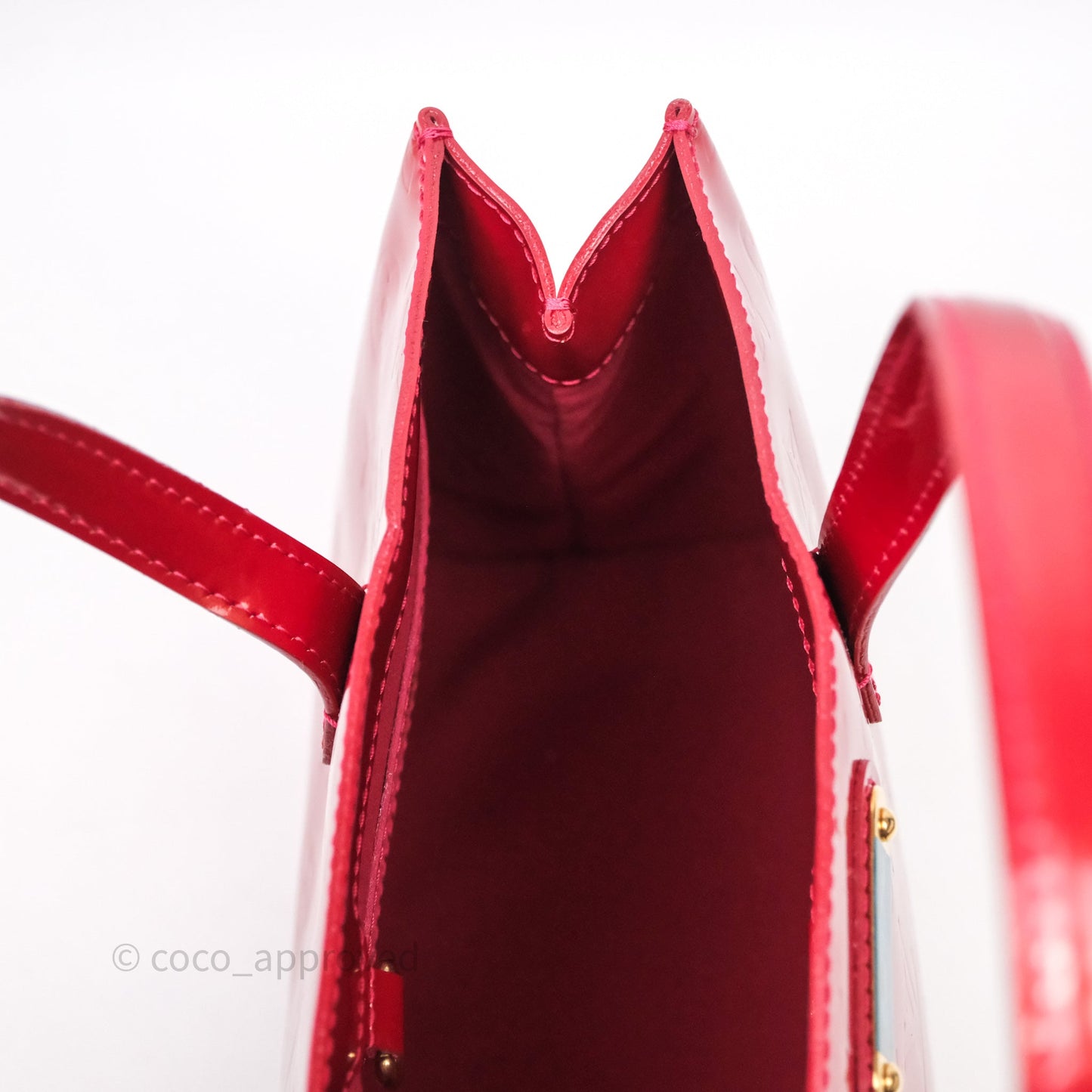Louis Vuitton Vernis Wilshire Monogram Tote Bag Red