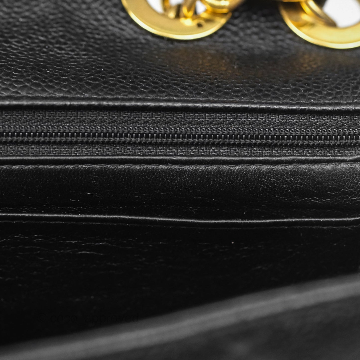 Chanel Vintage Jumbo Single Flap Black Caviar 24K Gold Hardware