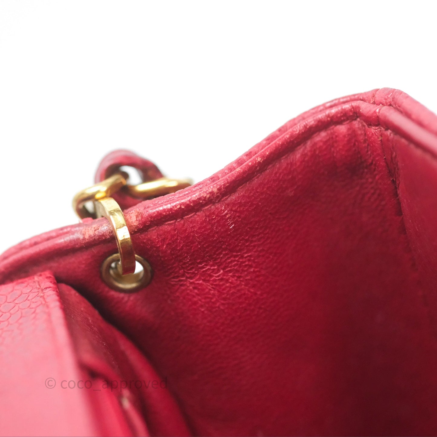 Chanel Medium Vintage Quilted Classic Diana Flap Bag Red Caviar 24K Gold Hardware