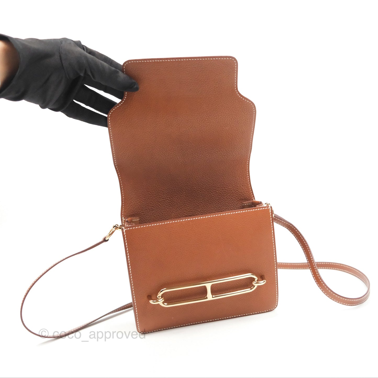 Hermès Roulis Mini 18 Fauve Barenia Gold Hardware
