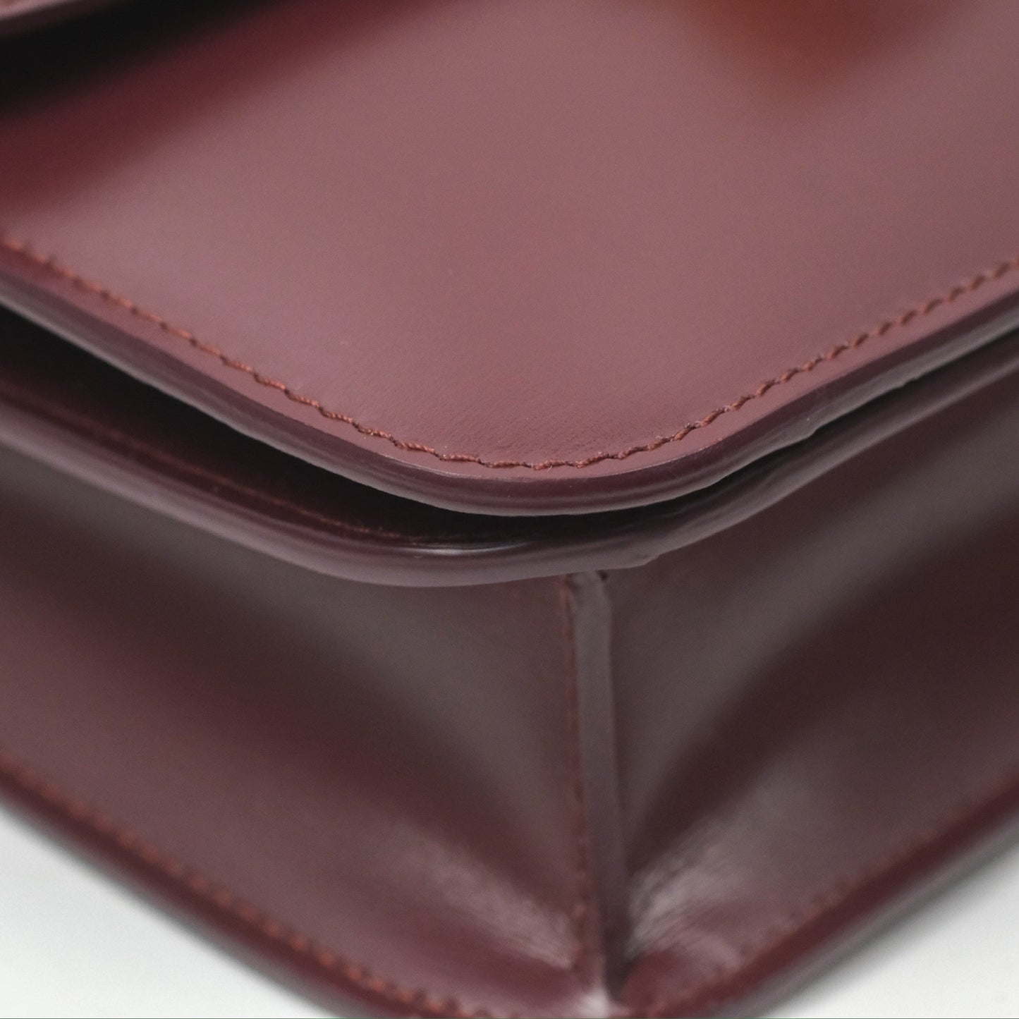 Celine Teen Classic Box Flap Burgundy Calfskin