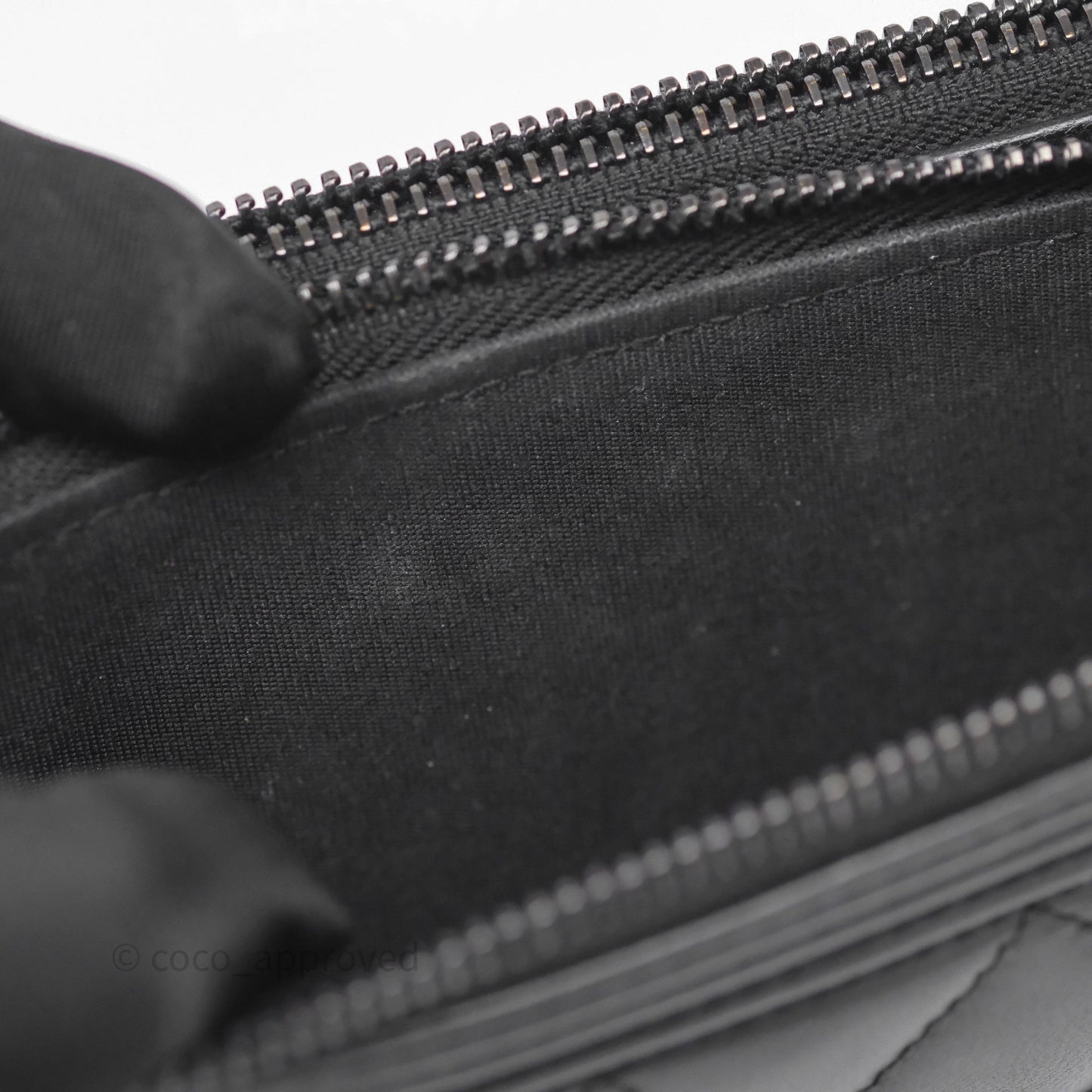 Chanel Boy Double Zip Clutch On Chain So Black Lambskin
