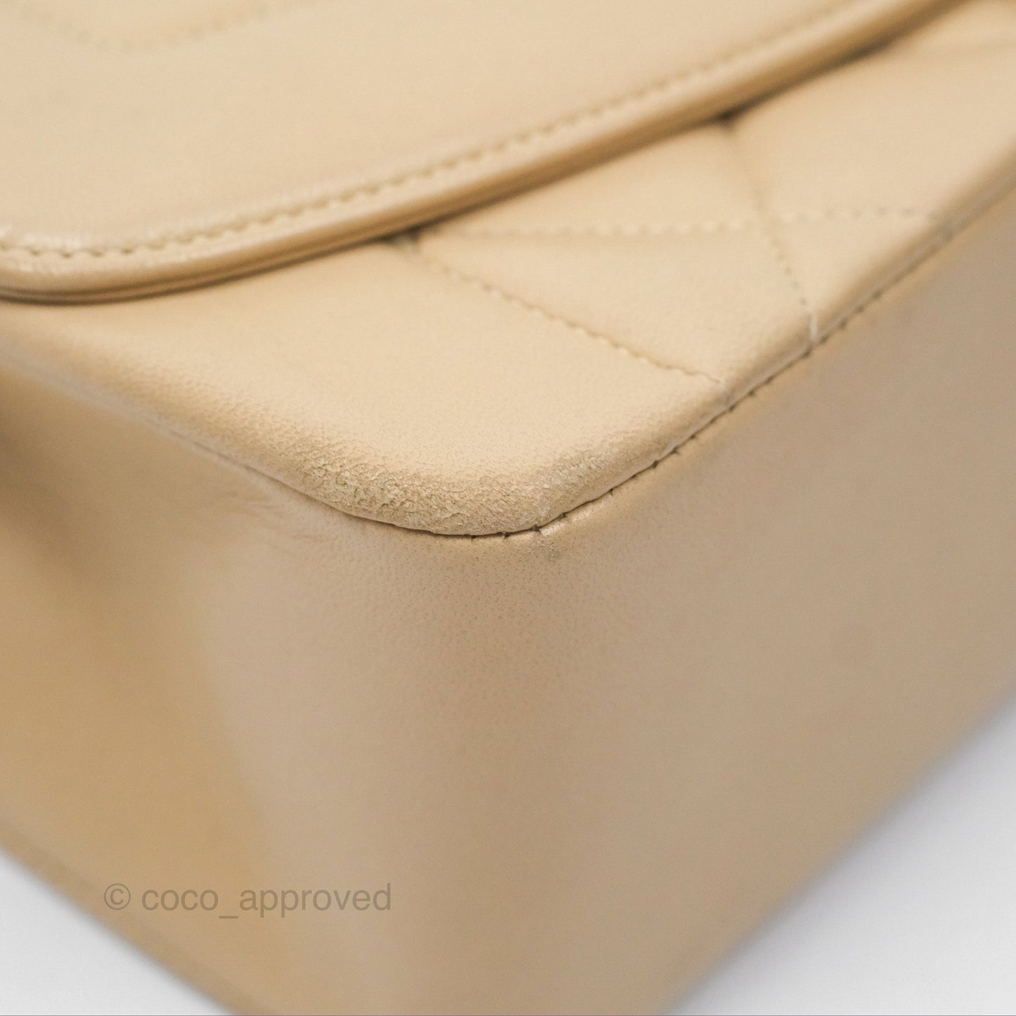 Chanel Vintage Small Quilted Classic Diana Flap Bag Beige Lambskin 24K Gold Hardware