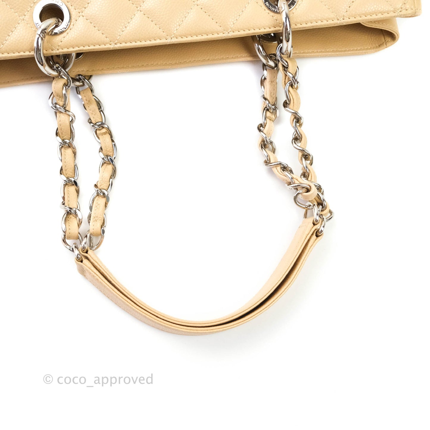 Chanel GST Beige Caviar Silver Hardware