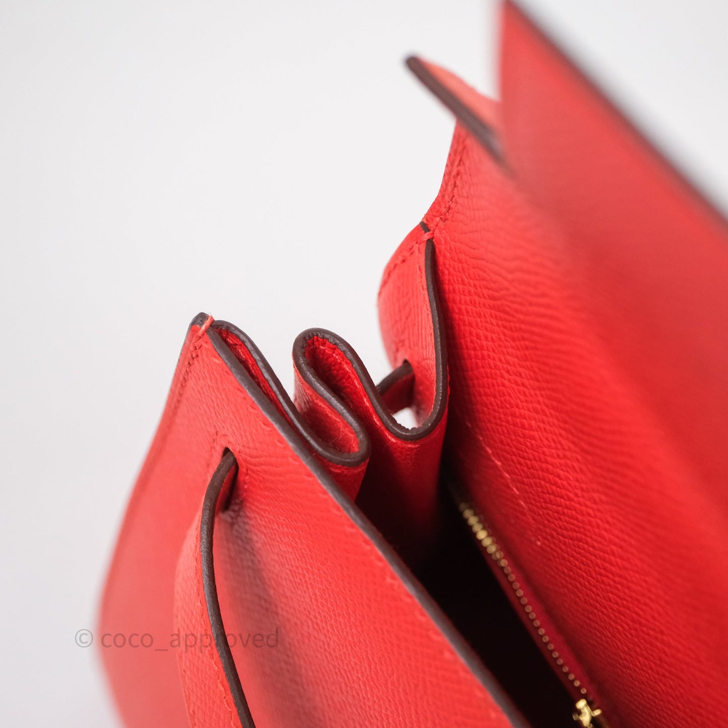 Hermès Kelly 28 Sellier Capucine 9T Epsom Gold Hardware