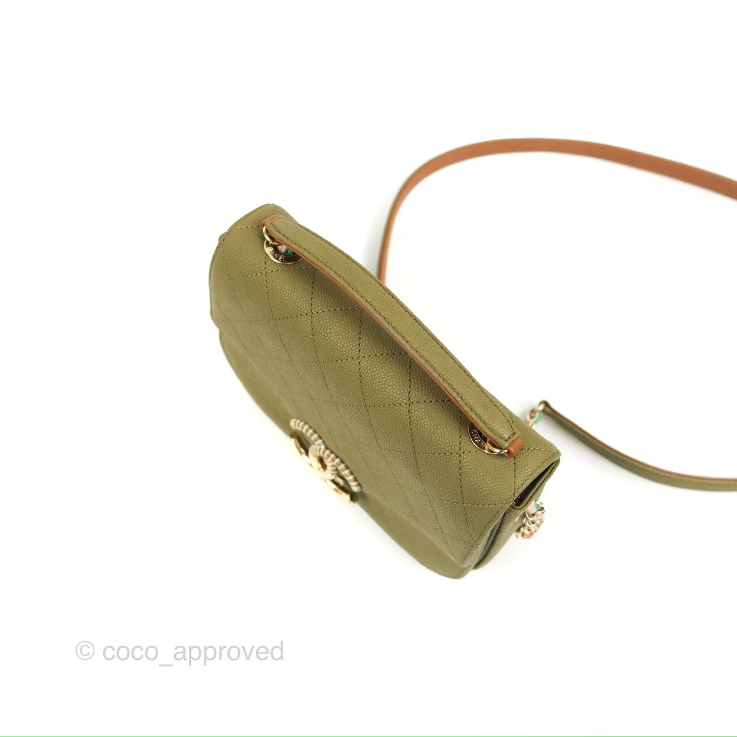 Chanel Small Cuba Top Handle Flap Khaki Caviar