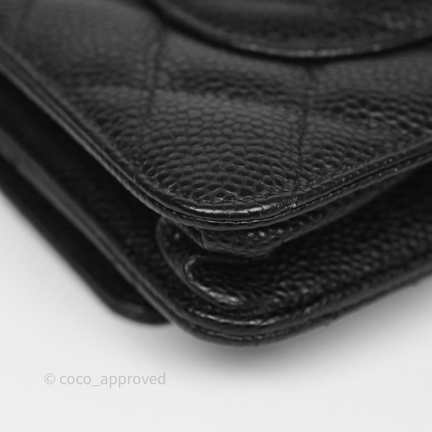 Chanel Classic Wallet On Chain WOC Quilted  Black Caviar Gold Hardware