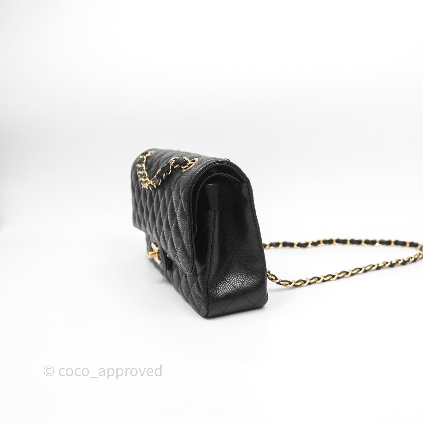 Chanel Classic Medium Flap Quilted Black Caviar Gold Hardware