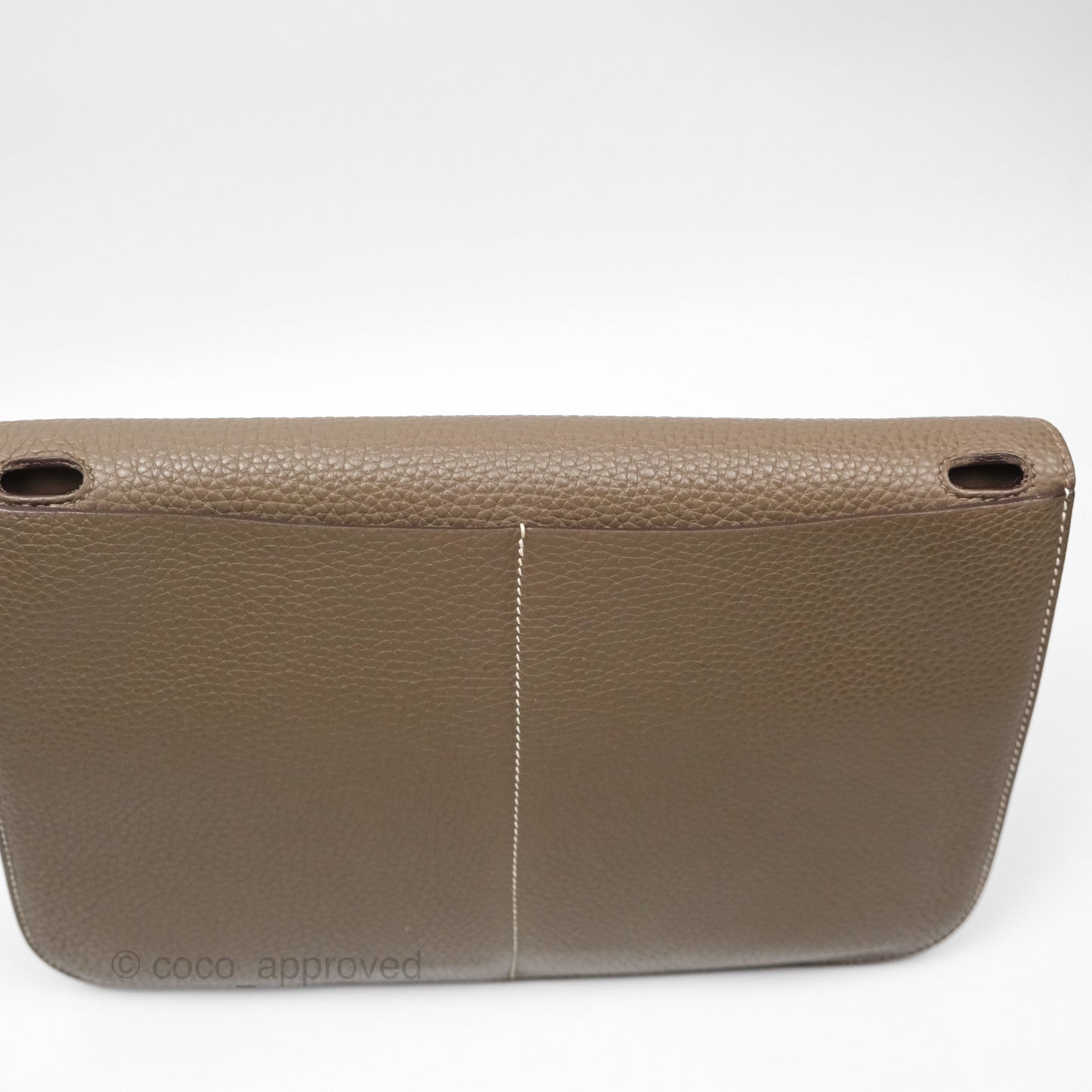Hermès Halzan 31 Etoupe Clemence Palladium Hardware