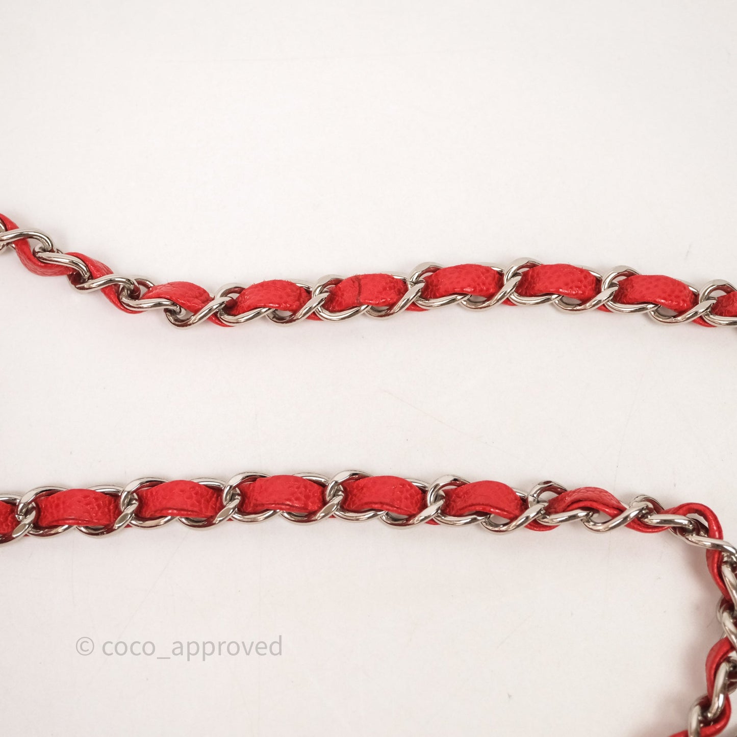 Chanel Small Classic Flap Quilted Red Caviar Silver Hardware