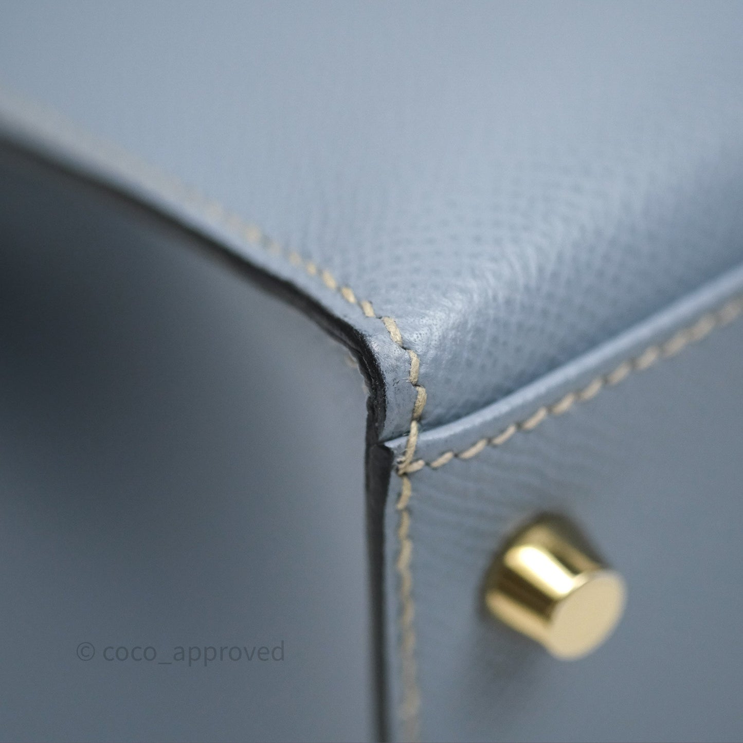 Hermès Kelly II 28 Sellier Bleu Lin J7 Epsom Gold Hardware