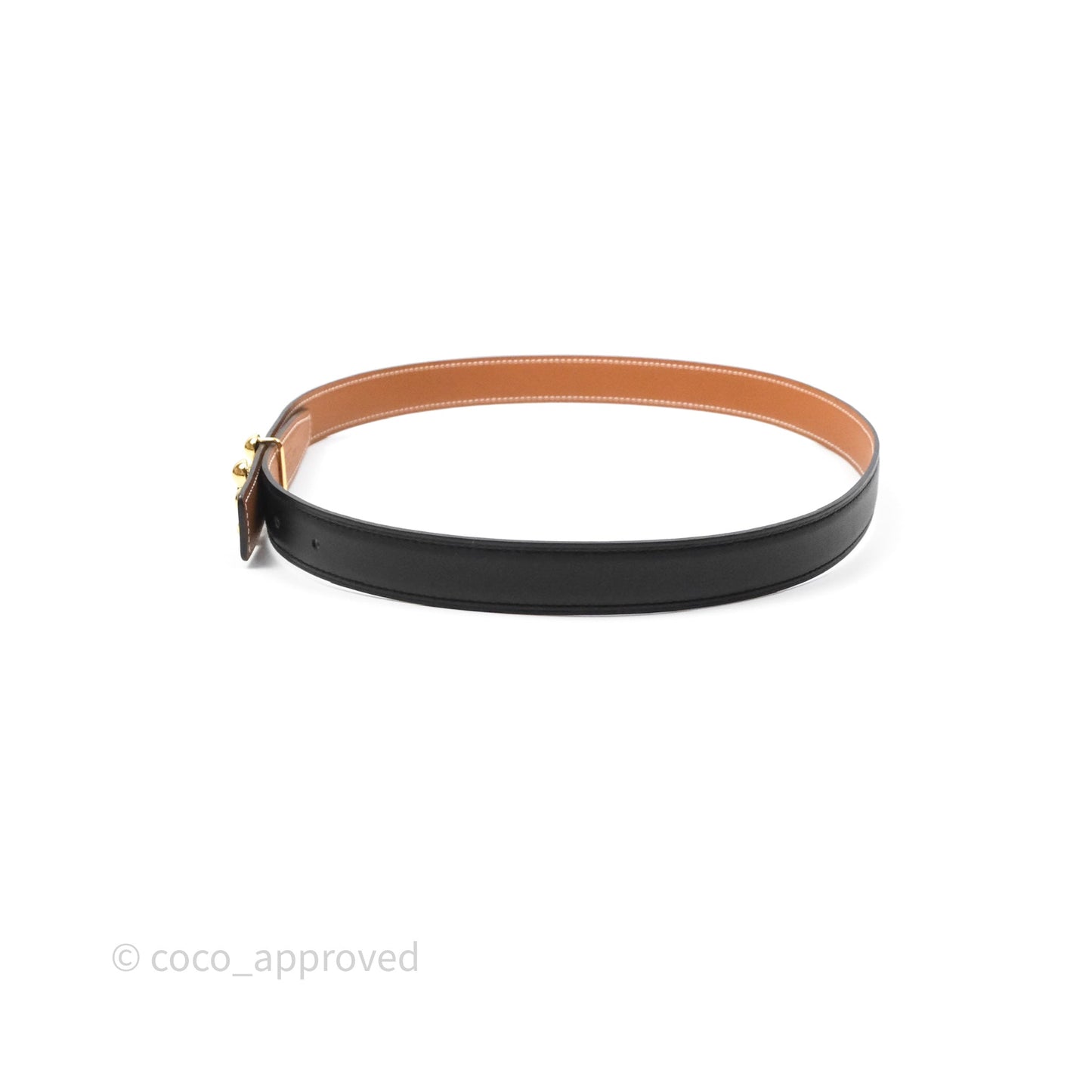 Hermès Bubble Belt Buckle & Reversible Leather Strap 24mm Gold/ Nior