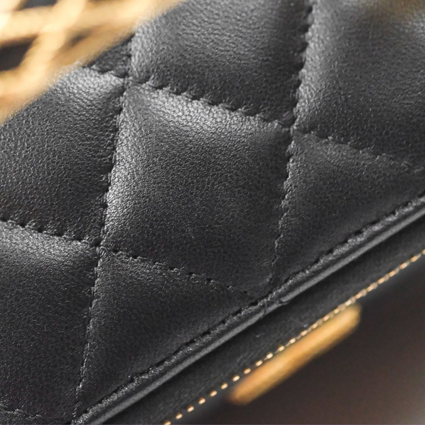 Chanel Top Handle Vanity Rectangular Black Lambskin Gold Hardware