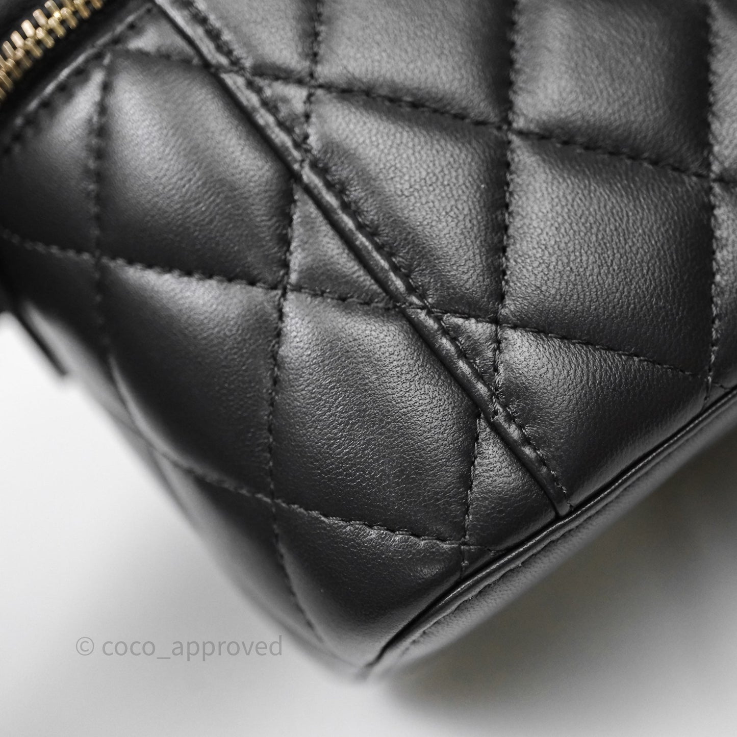 Chanel Trendy CC Vanity Rectangular Top Handle Dark Grey Lambskin Gold Hardware