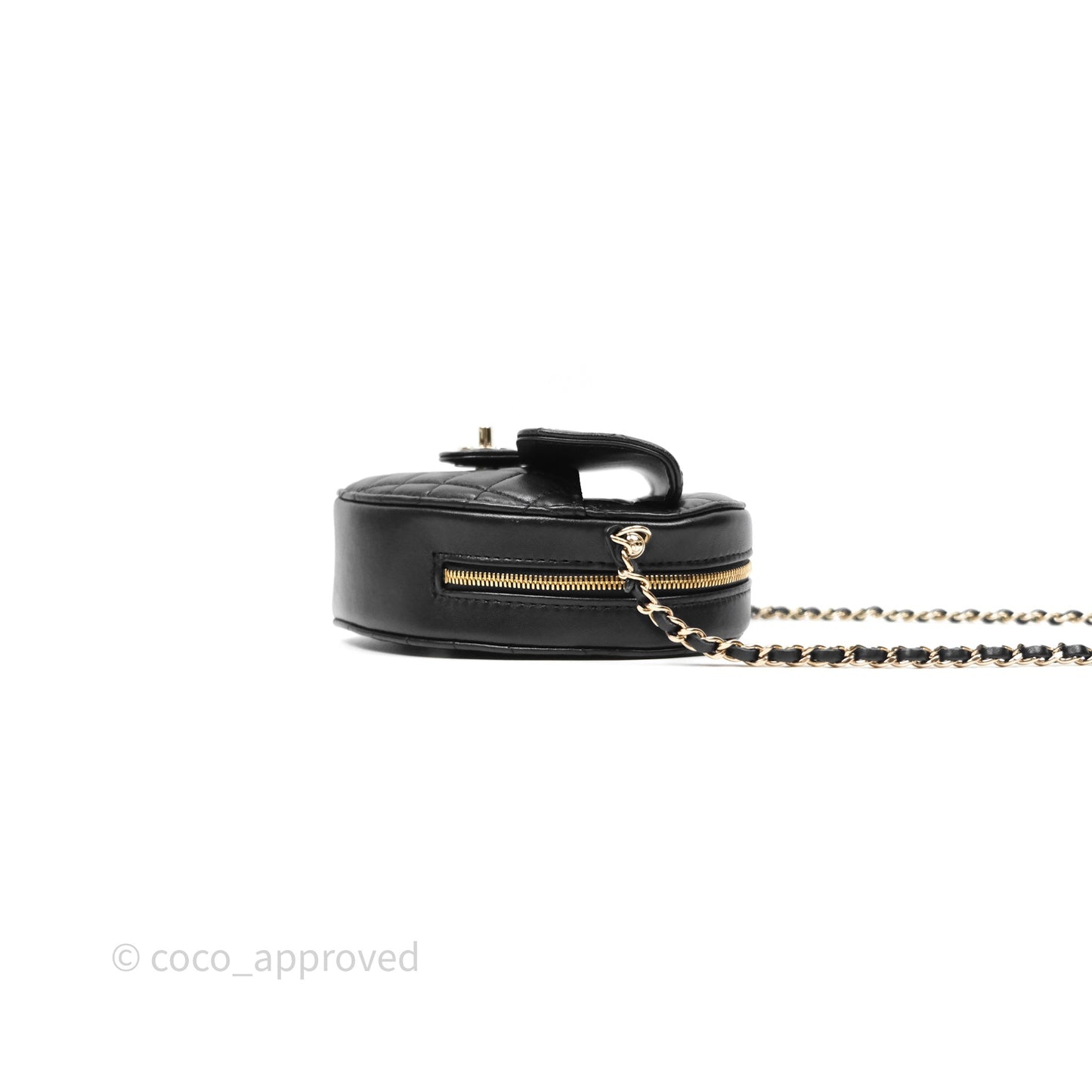 Chanel Large Heart Bag Black Lambskin Gold Hardware 22S