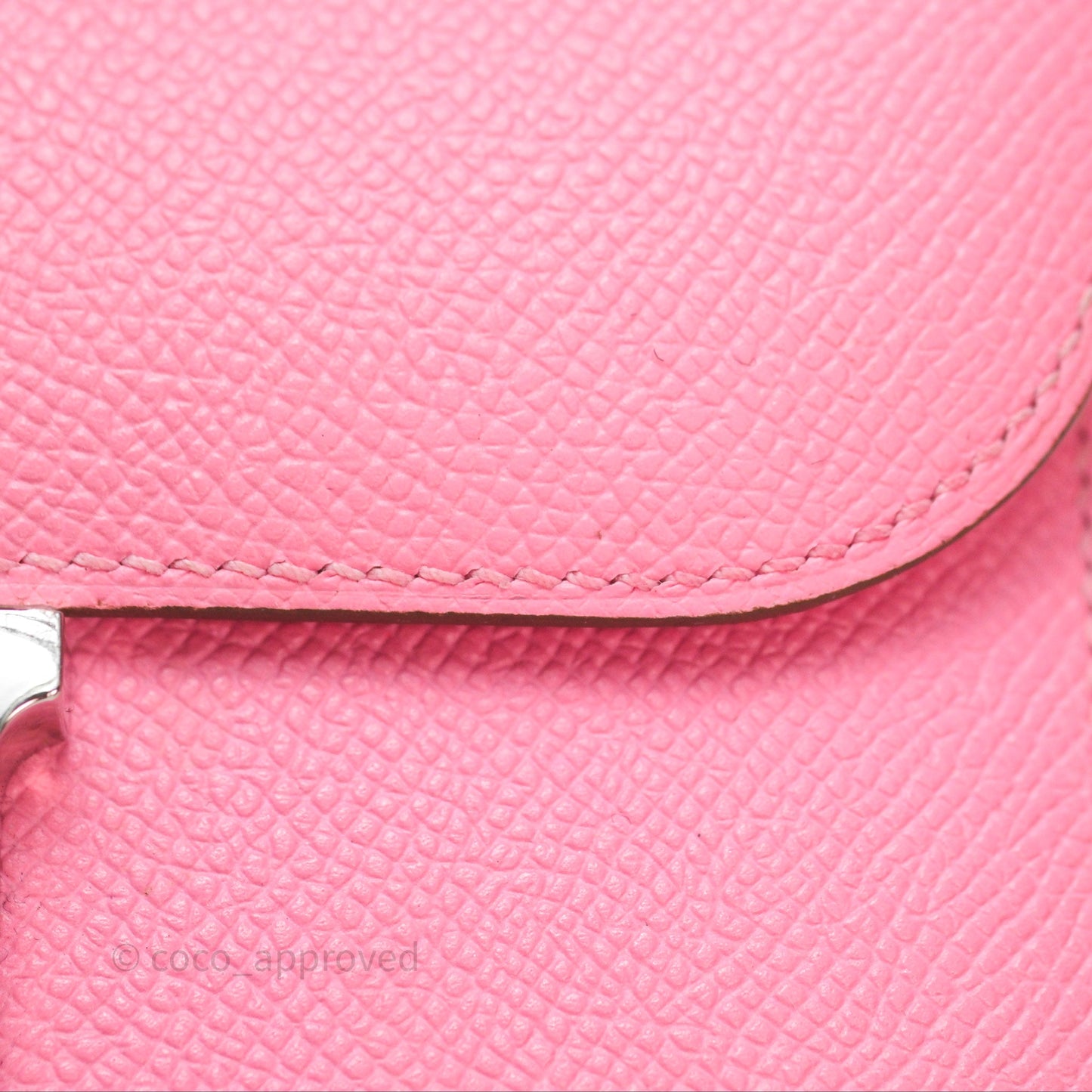 Hermès Constance Mini 18cm Rose d'ete Epsom Palladium Hardware