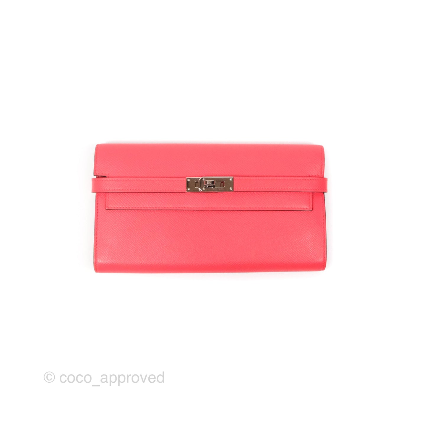 Hermès Kelly Wallet Pink Epsom Palladium Hardware