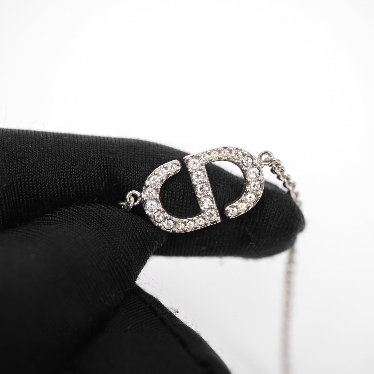 Christian Dior Petit CD Necklace Silver Tone