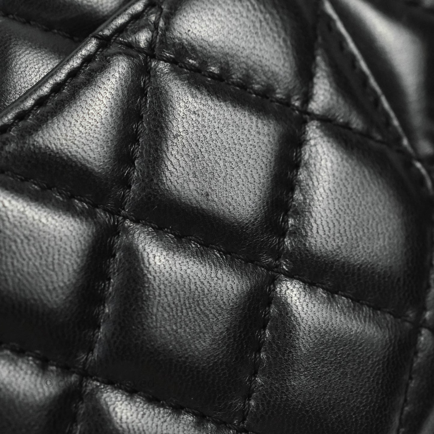 Chanel Quilted Camera Case Bag Black Lambskin Silver Hardware
