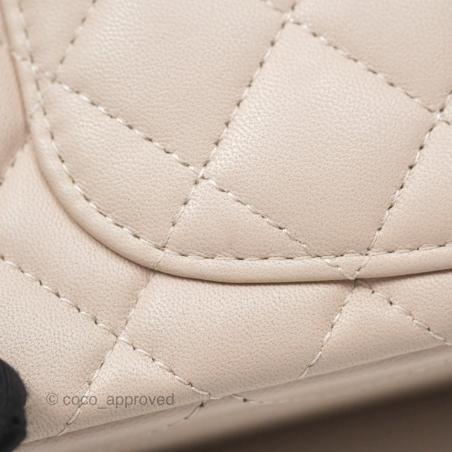 Chanel Top Handle Mini Rectangular Flap Bag Ecru/Beige Lambskin Gold Hardware 23P