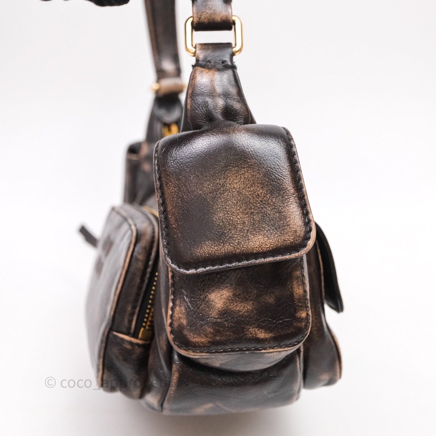 Miumiu Nappa leather Pocket bag Coffee