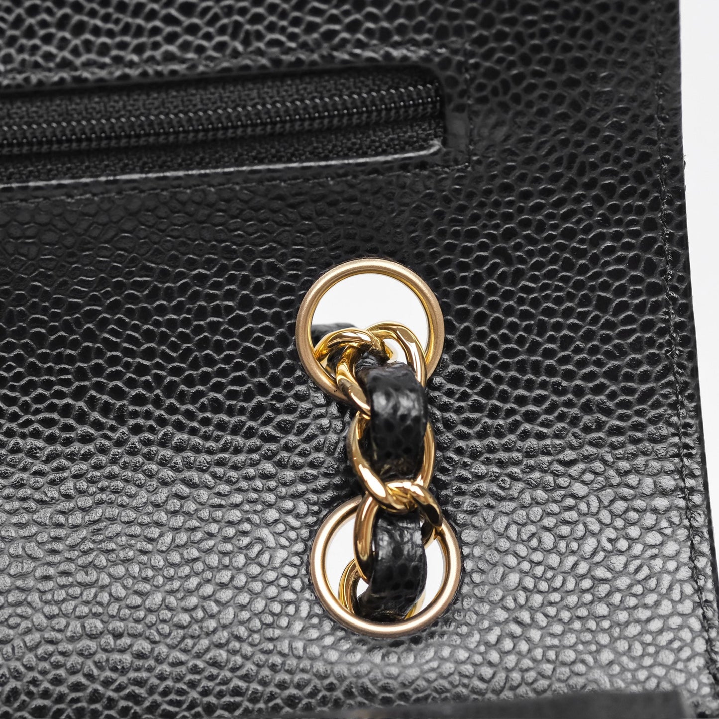 Chanel M/L Medium Classic Flap Quilted Black Caviar Gold Hardware