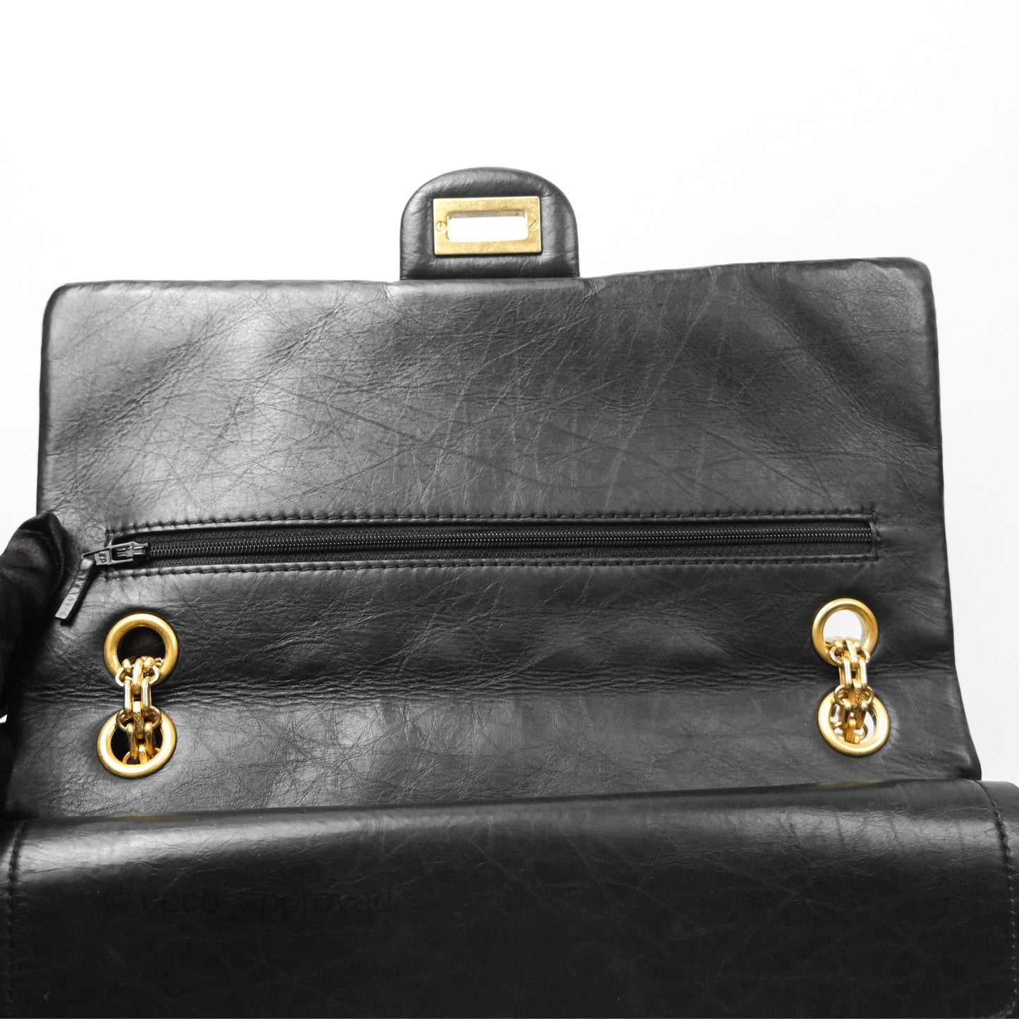 Chanel Reissue 226 Quilted Black Aged Calfskin Aged Gold Hardware