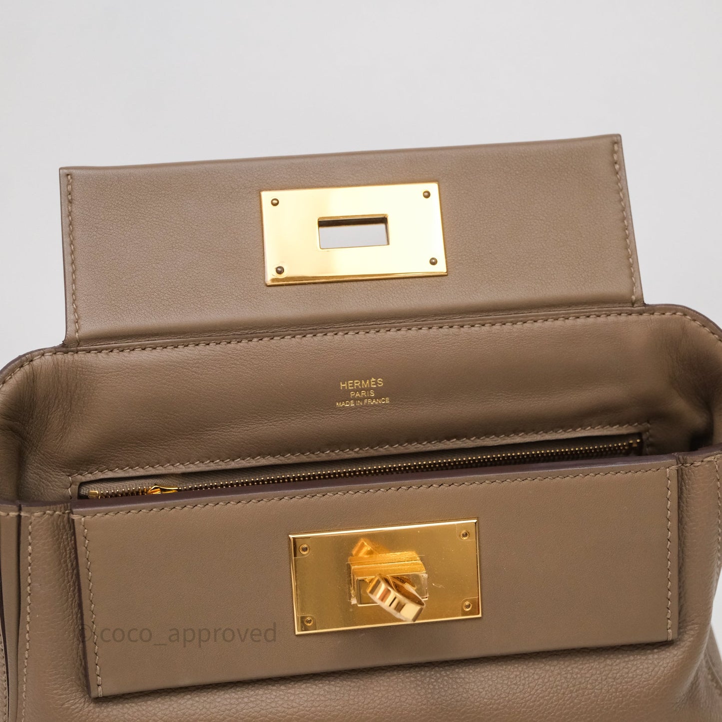 Hermès 24/24 21 Mini Etoupe 18 Evercolor/Swift Gold Hardware