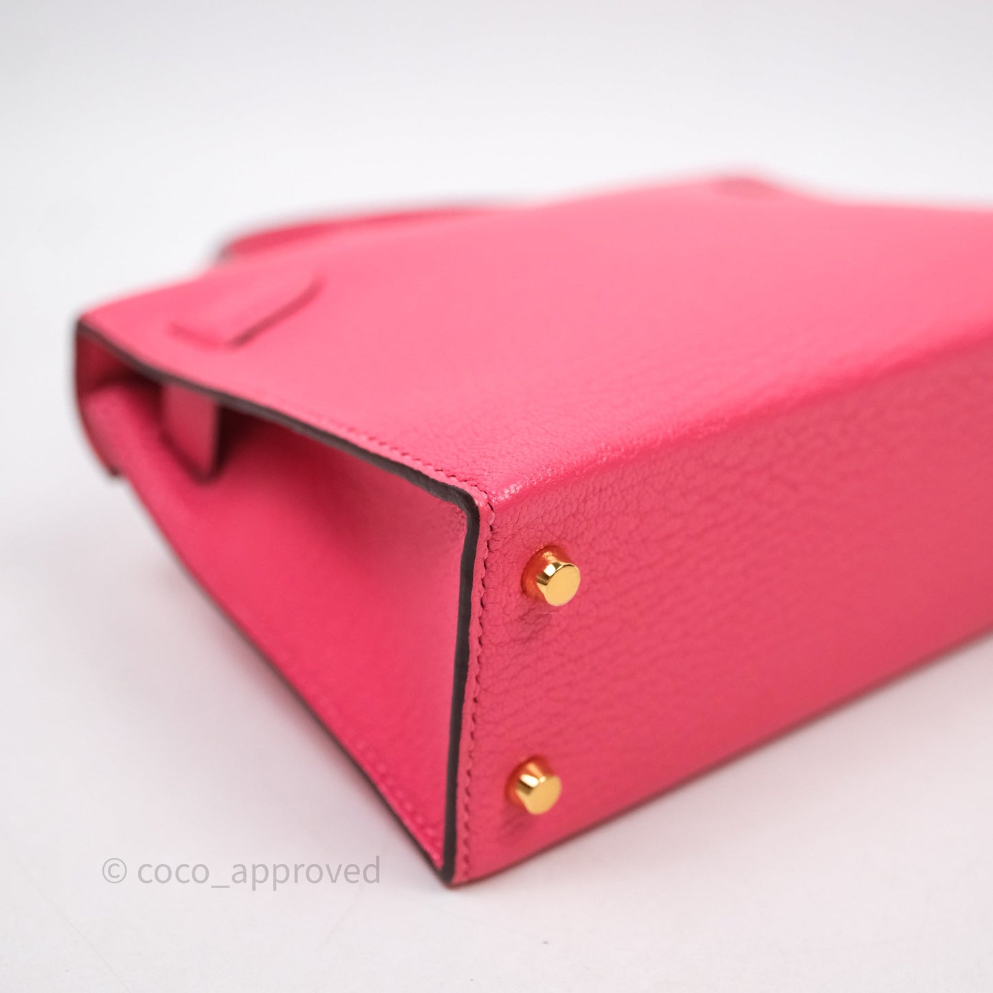 Hermes Mini Kelly II Chevre Mysore U5 Rose Lipstick Gold Hardware