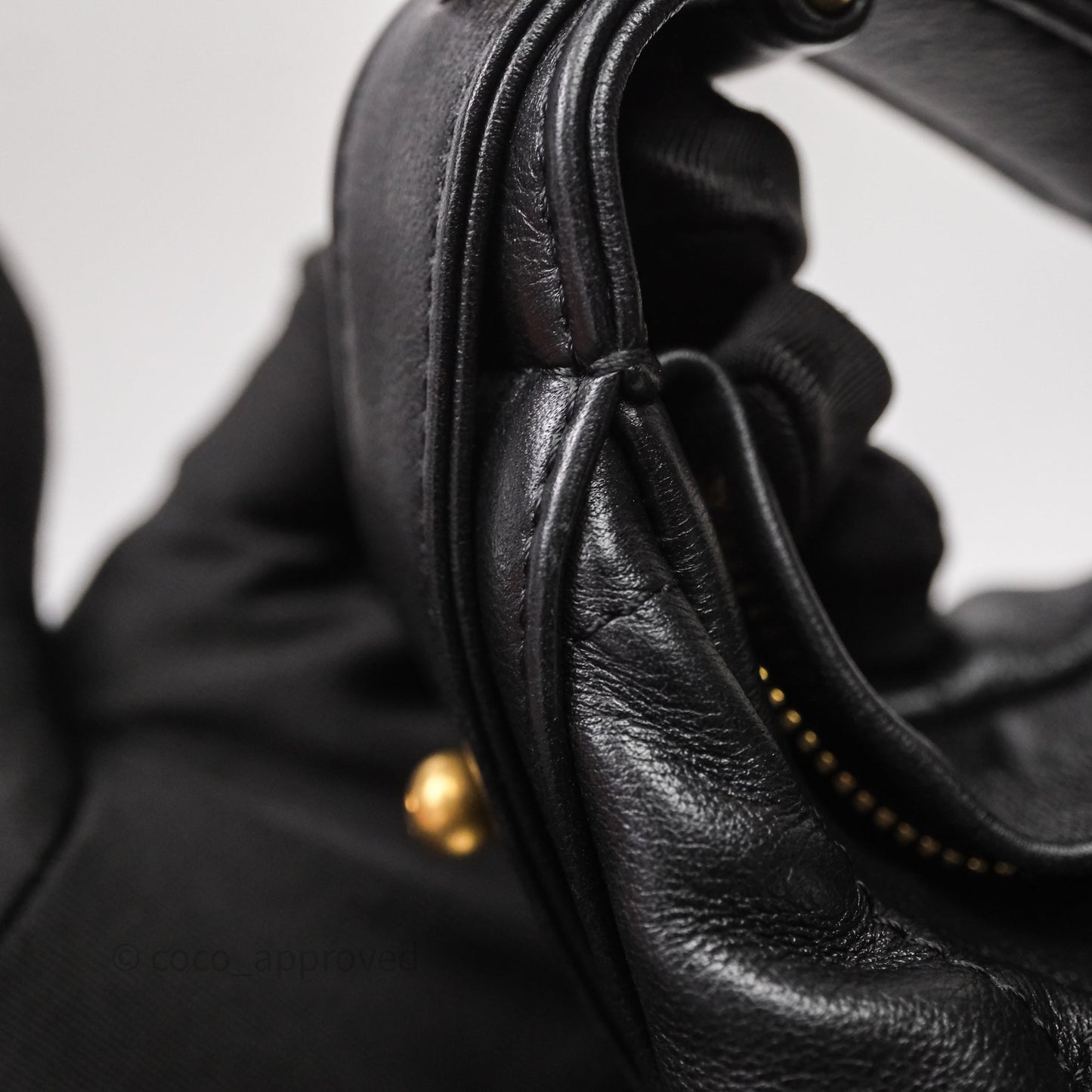 Chanel Hobo Bag Black Calfskin Aged Gold Hardware
