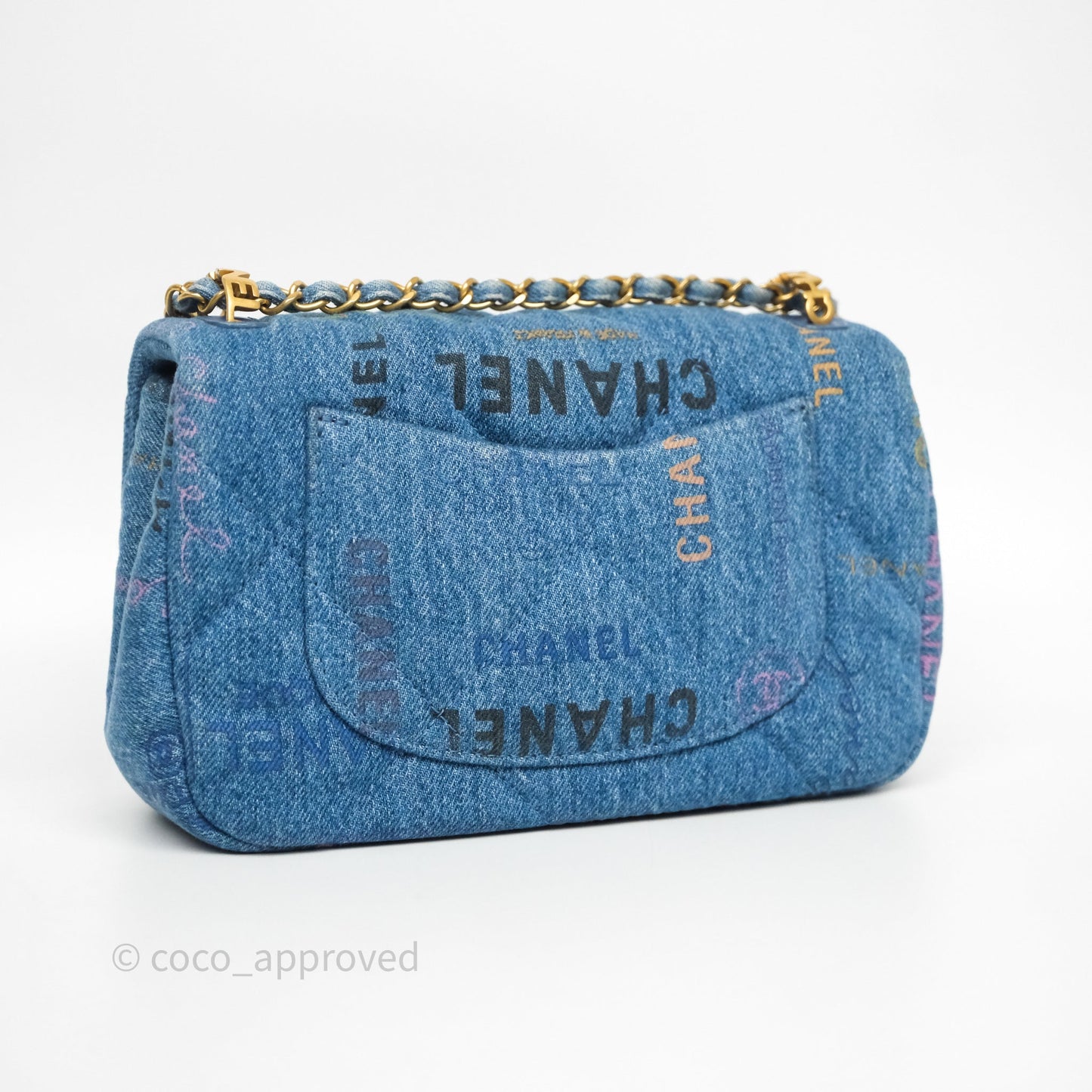 Chanel Small Denim Mood Flap Quilted Blue Multicolor