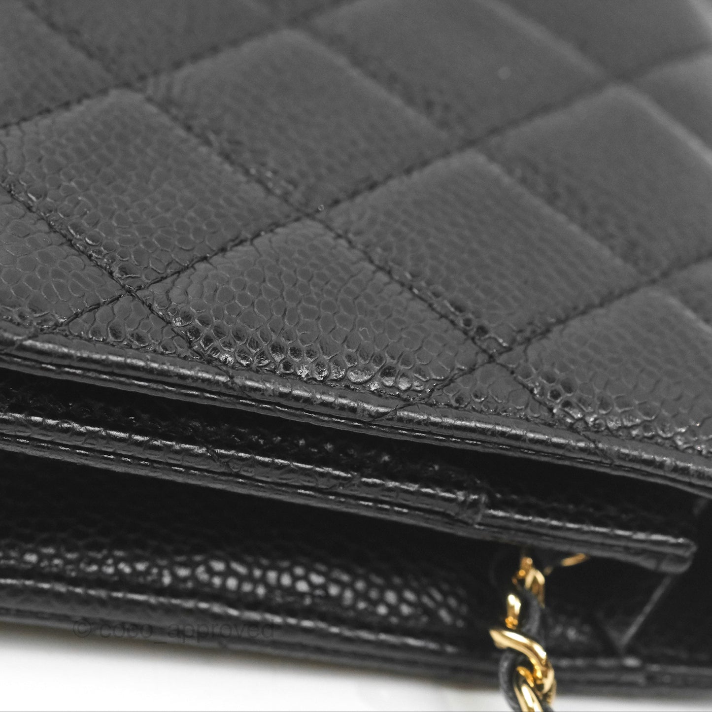 Chanel Quilted Classic Wallet On Chain WOC Black Caviar Gold Hardware