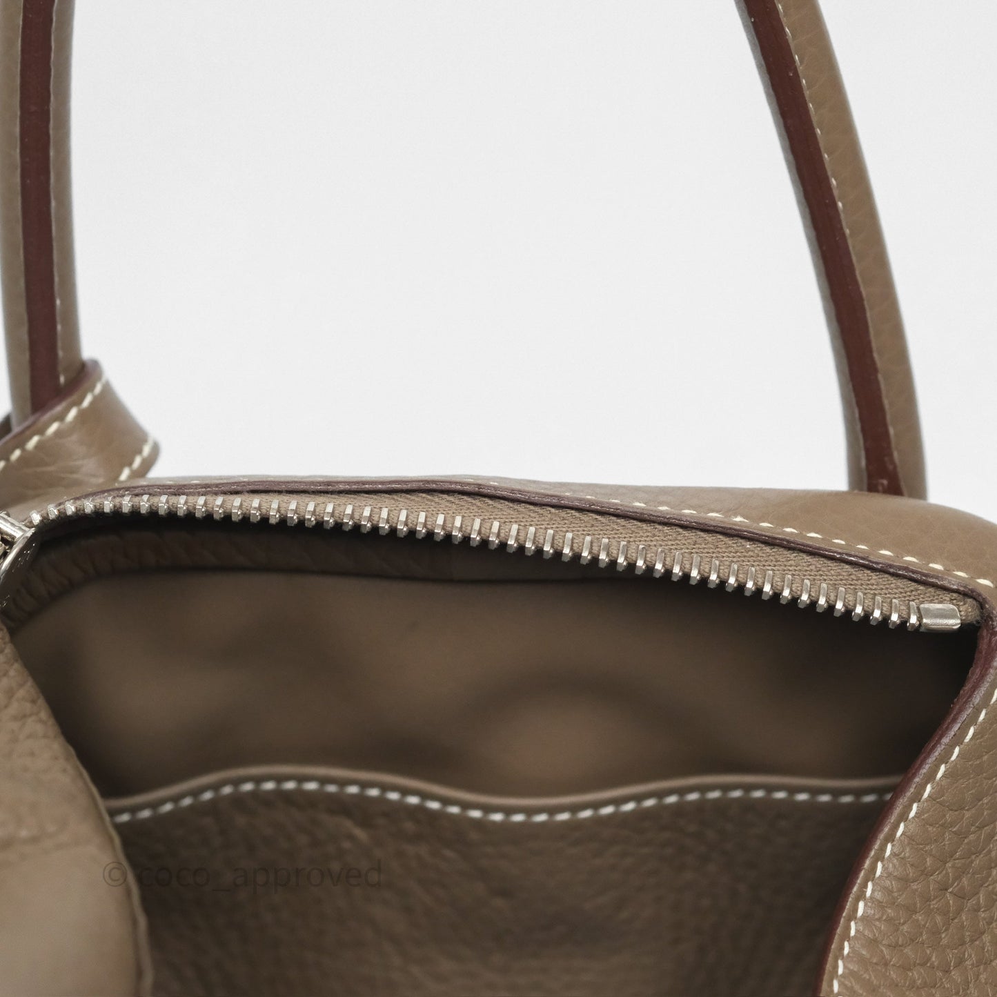 Hermès Lindy 30 Etoupe 18 Clemence Palladium Hardware