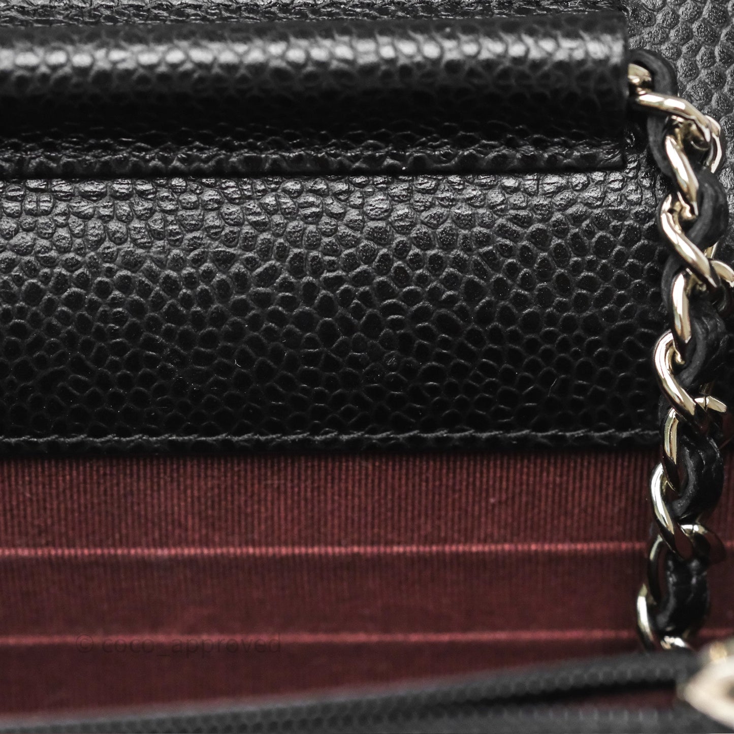Chanel Classic Wallet On Chain WOC Quilted Black Caviar Silver Hardware