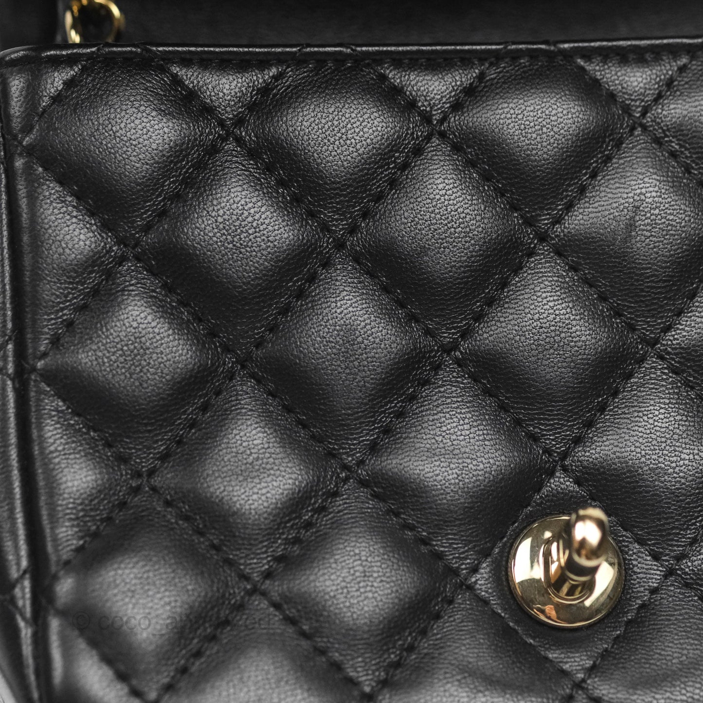 Chanel Mini Square Black Lambskin Gold Hardware