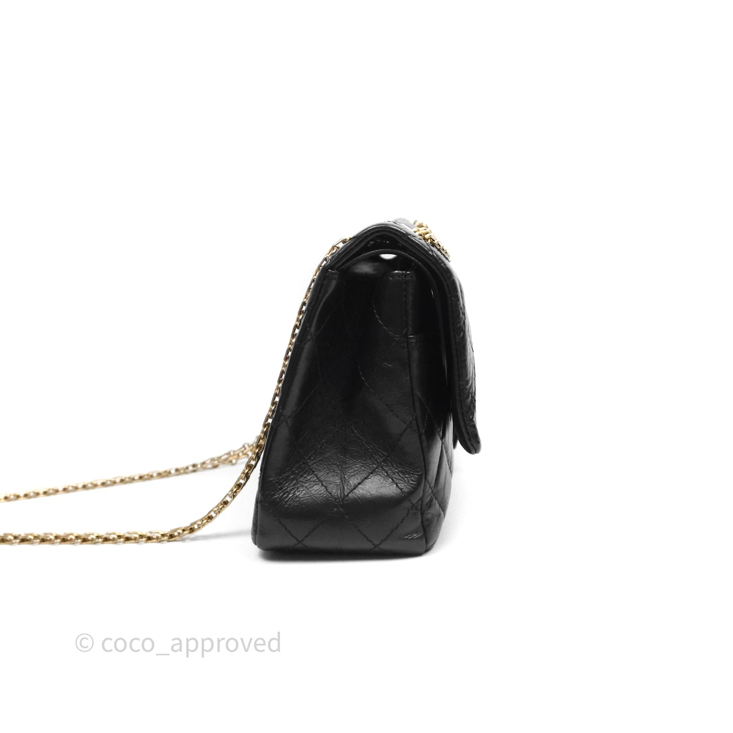 Chanel Quilted 2.55 Reissue 226 Flap Bag Black Aged Calfskin Gold Hardware