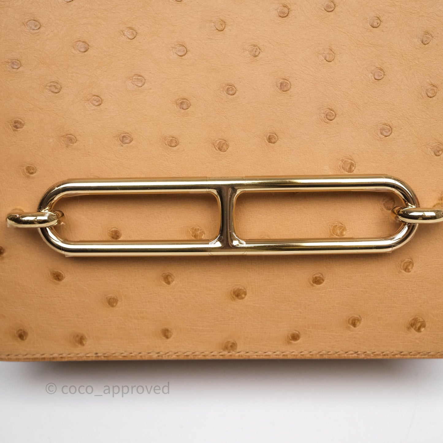 Hermès Roulis Mini 18 Chai 0M Ostich Gold Hardware