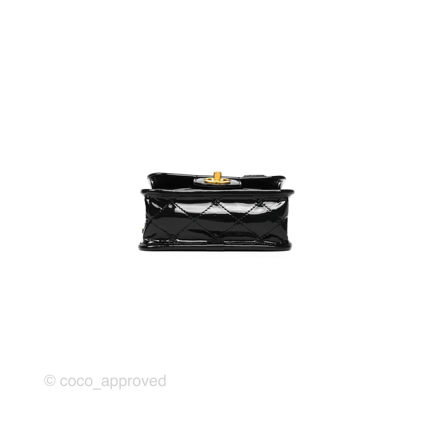 Chanel Mini School Memory Top Handle Flap Black Patent 22K