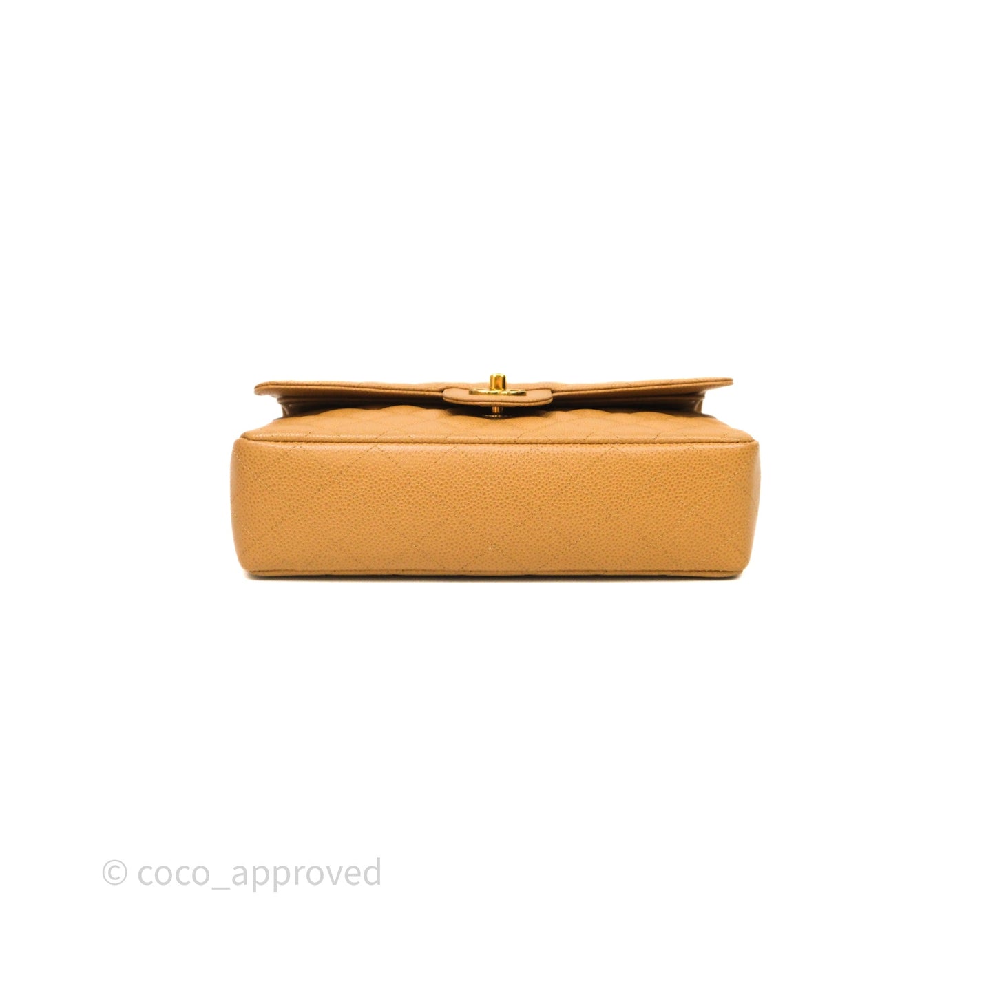 Chanel Vintage Medium Classic Flap Beige Caviar 24K Gold Hardware