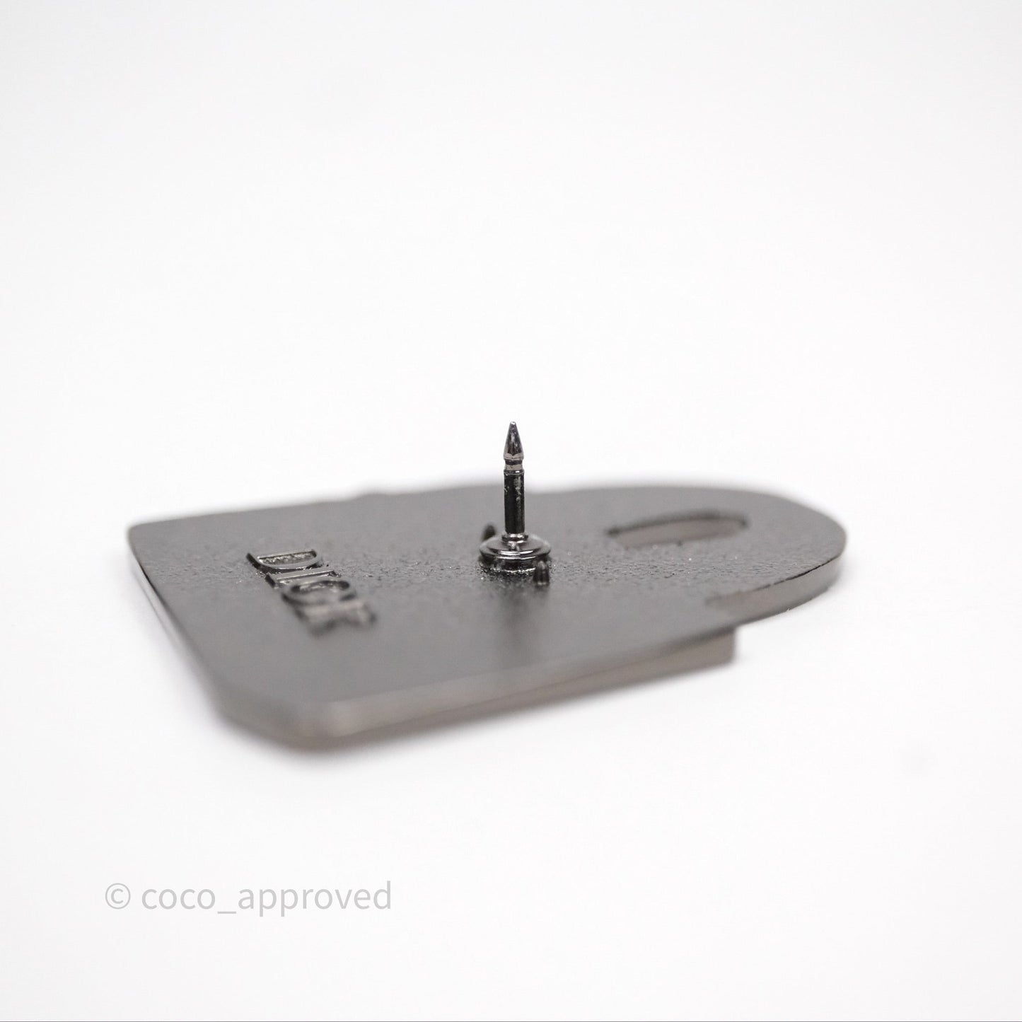 Dior D-lite Pin Brooch Light Grey Silver Tone