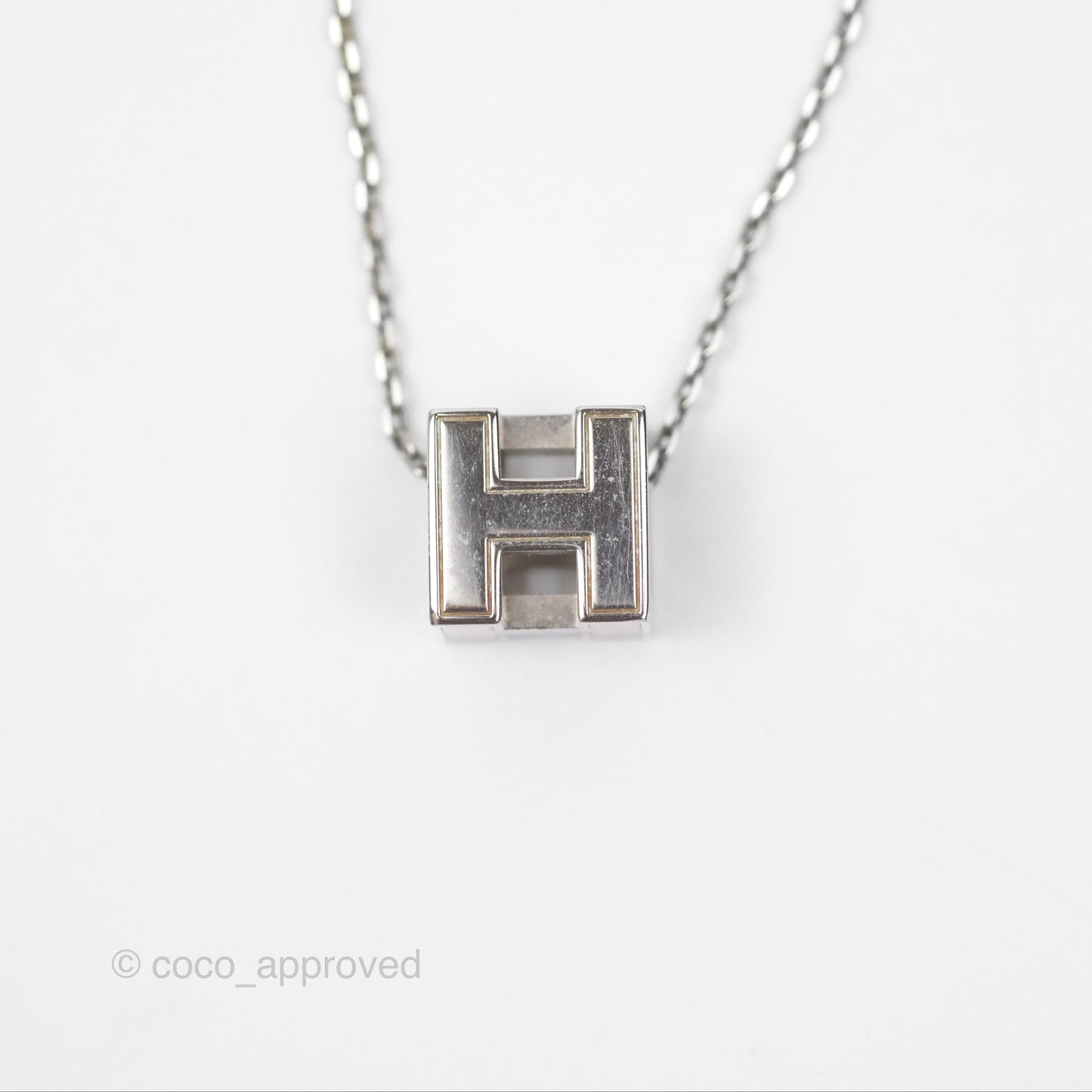 Hermès Cage D'H Necklace Rose Dragee 3Q Palladium Hardware