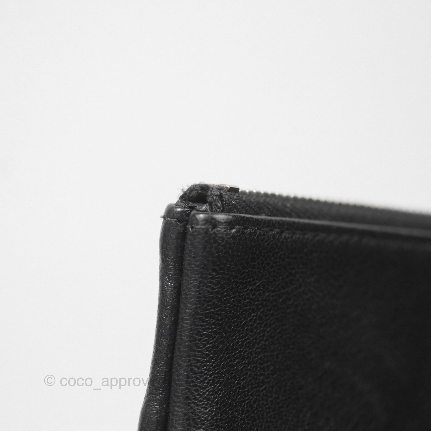 Chanel Mademoiselle Quilted Large O Case Clutch Black Lambskin