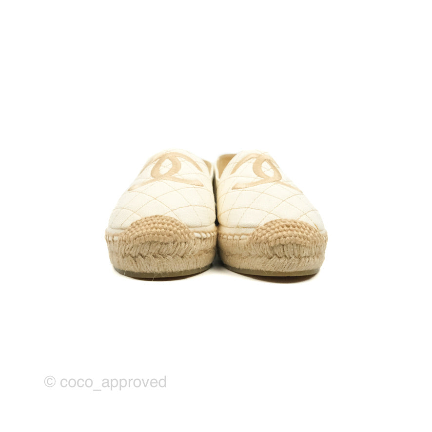 Chanel CC Espadrille Light Beige Size 37