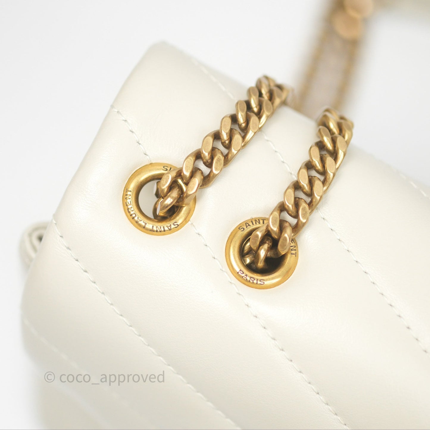 Saint Laurent Loulou Small Flap Bag Beige Calfskin Gold Hardware